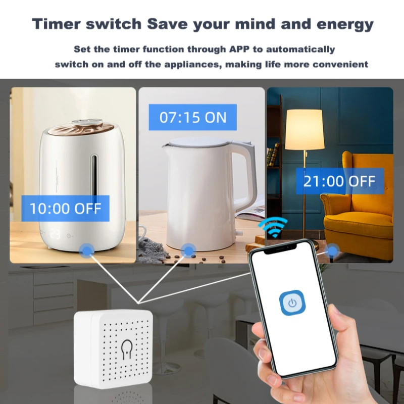 EWeLink Wifi 16A MINI Wireless Smart Switch Support 2-way Control Smart Home Automation Kits Smarttings Alice Alexa Google Home images - 6