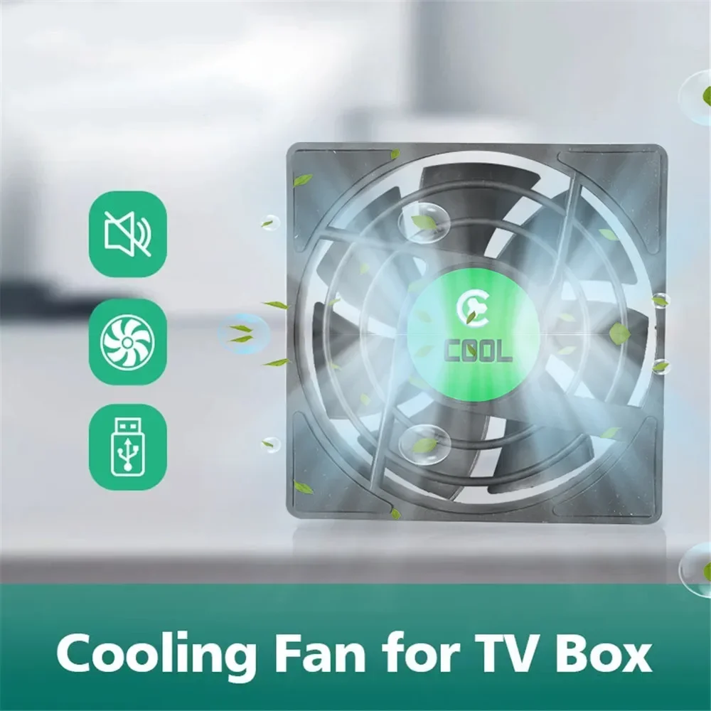 DC 5V USB Mini Cooling Fan 7 Blades 80x80x25mm silent For TV Box Set Top Box With 30cm Cable