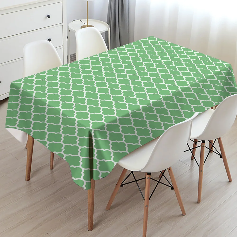 

Geometric Style Tablecloth Polyester Rectangle Table Cloth Nordic Table Cover for Home Wedding Party Decoration White Yellow