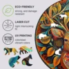Wooden Puzzle For Adults Reindeer Puzzles Round Shape Animal Wood Puzzle Fun Challenging Deer Puzzles Gifts For Children Guest 6