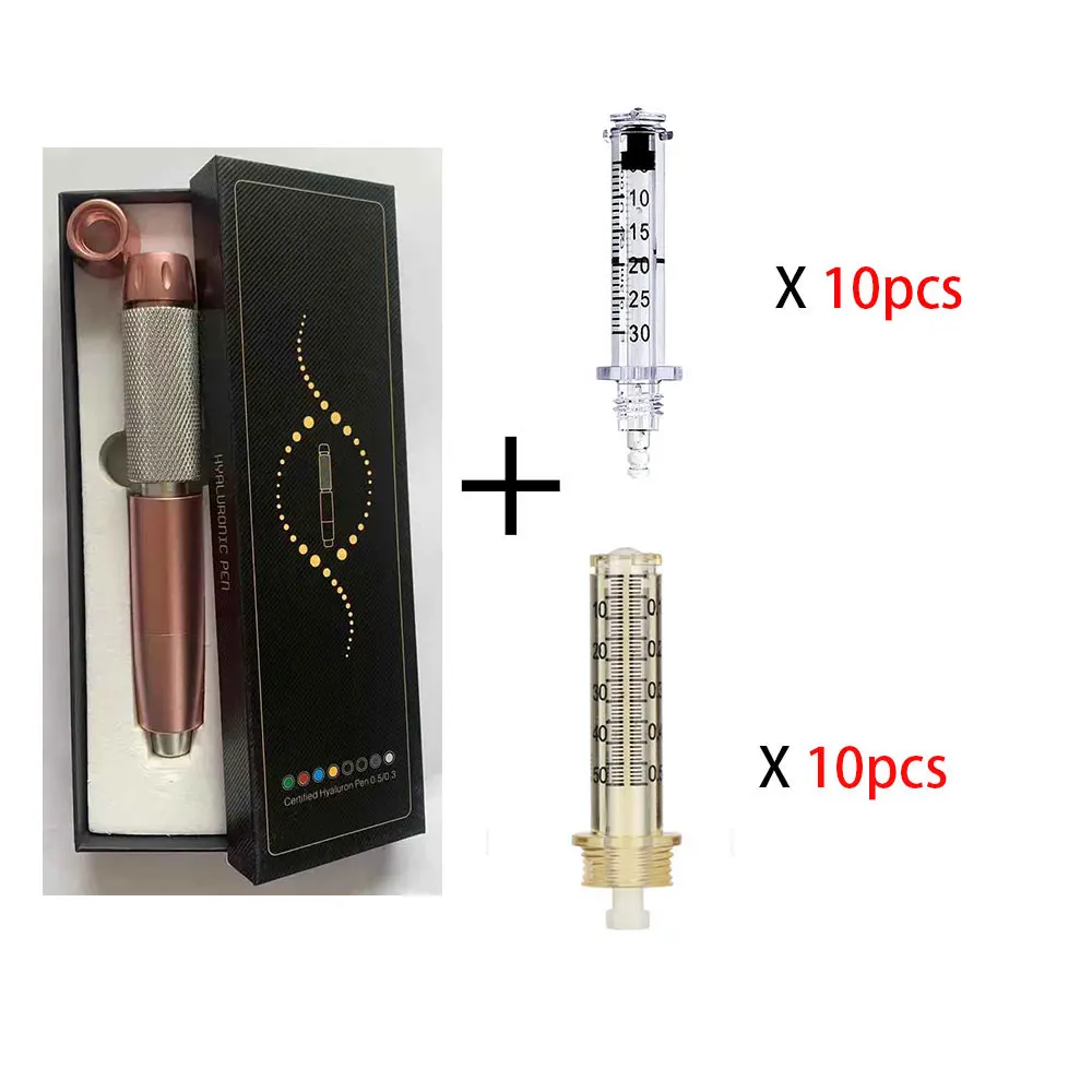 2in 1 Hyaluron Pen with 3 Level Adjust Pressure Hyaluronic Acid Pen for Anti Wrinkle Lip Lifting 0.3ml&0.5ml Nozzle Adapter New