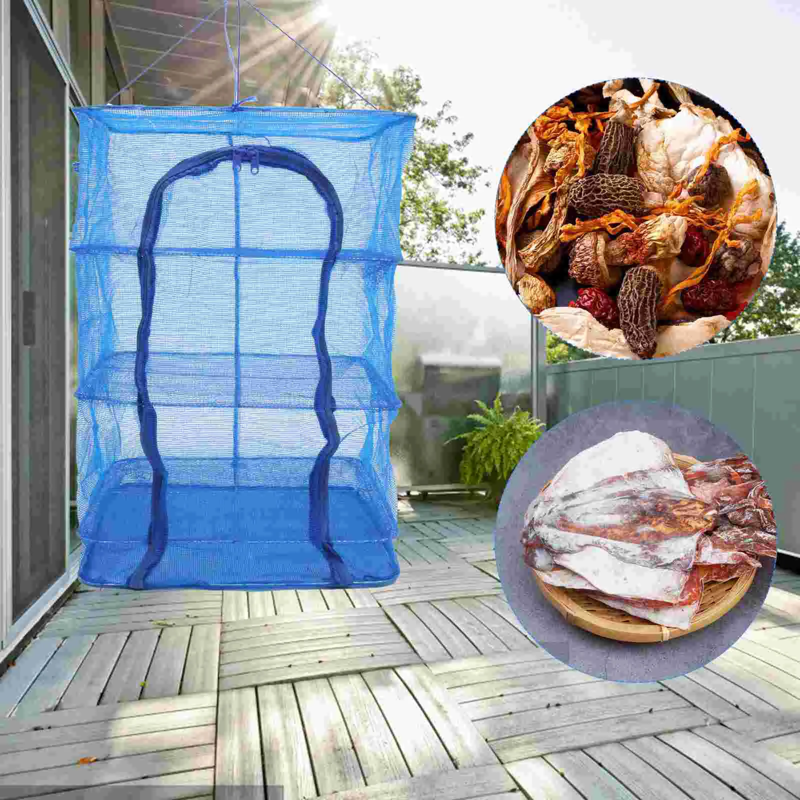 Fishing Net Foldable Fish Cage Fruit Vegetables Hanging