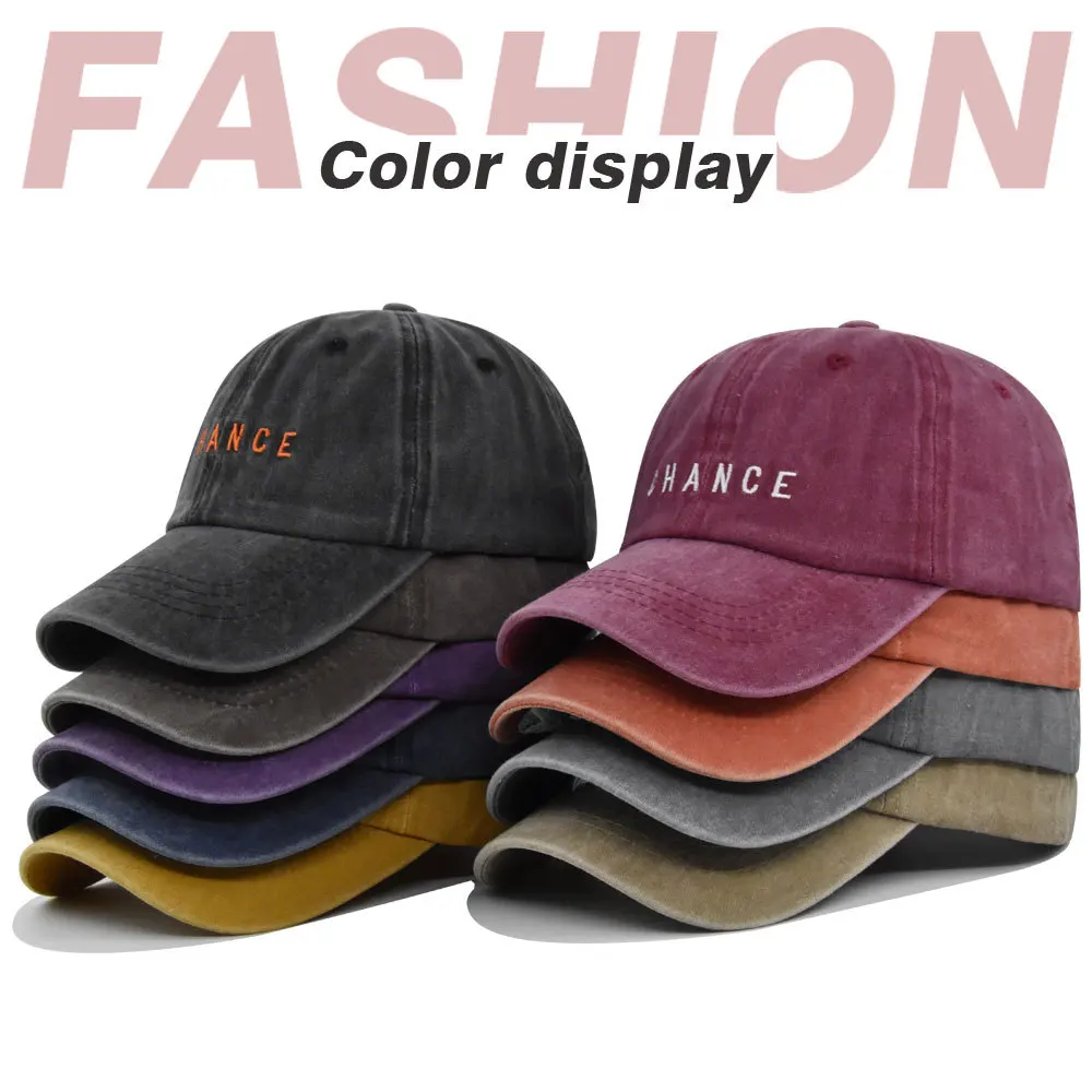 Retro Chance Brief Stickerei Baseball Caps Männer Frühling Gewaschen Baumwolle Einstellbar Casual Hut Hiphop Street Wear Sonnenhut für Männer – Detail 9