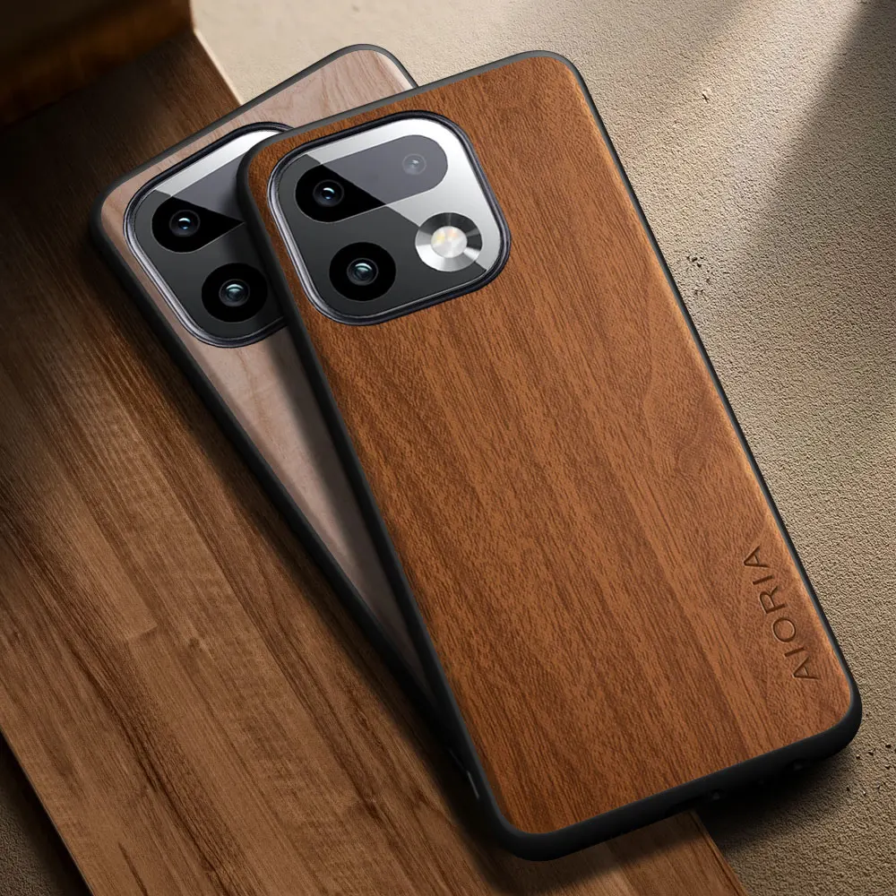 Stylish Wooden Pattern PU Leather Phone Case Cover