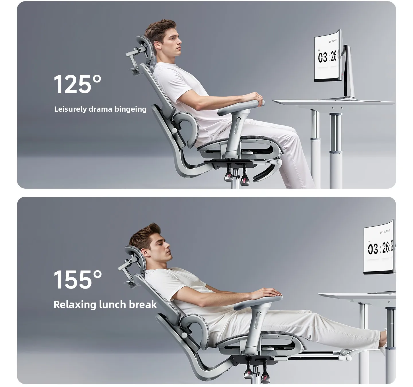 Ergonomic Office Chair Comfortable  Long Sitting Home Gaming Computer Recliner Nap Chair Adjustable Height Lumbar Support Swivel