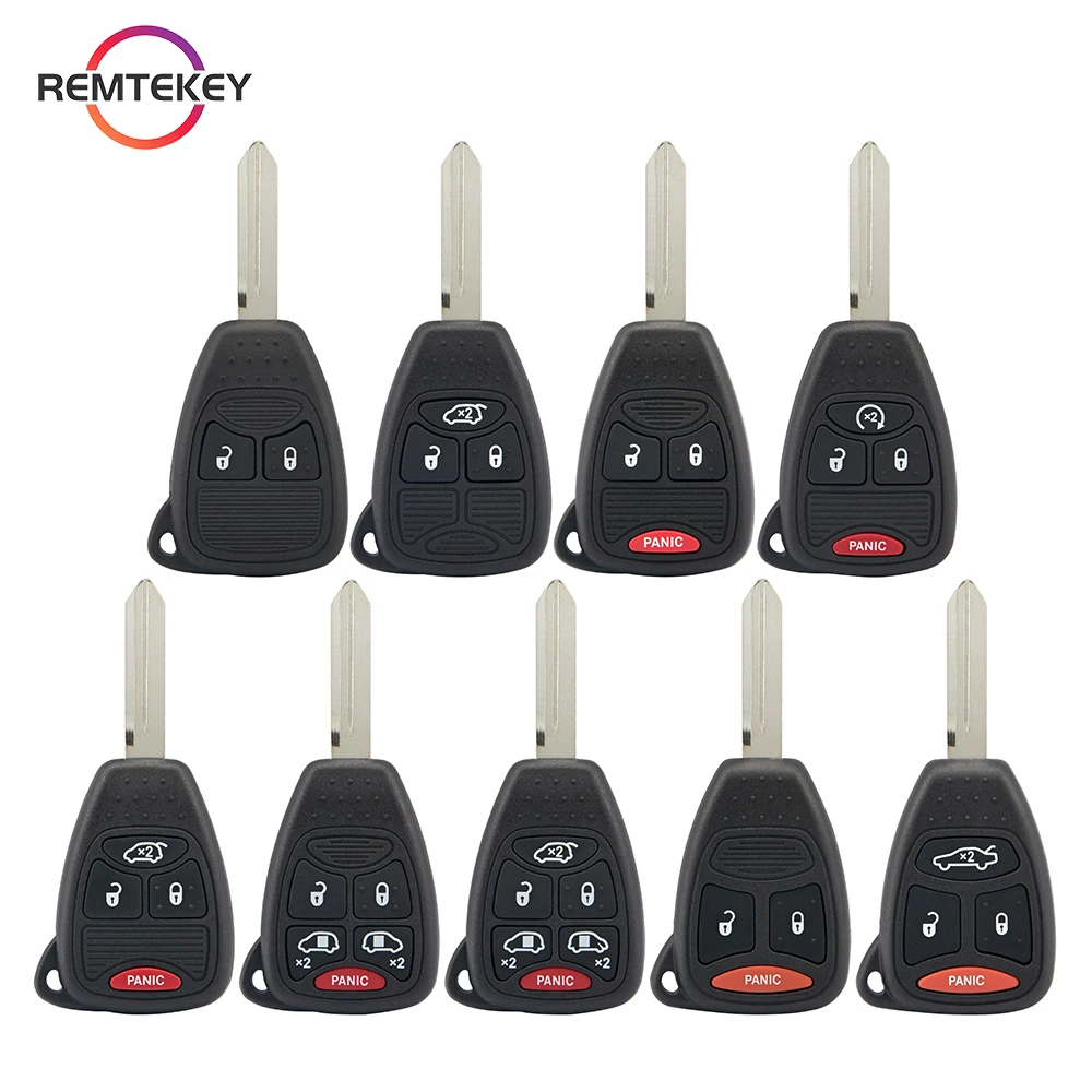 Remtekey Remote Car Key Shell Case Fob 2/3/4/5/6 Pulsante Per Chrysler Pacifica Aspen 300 Dodge Ram Caravan Jeep Commander Grand