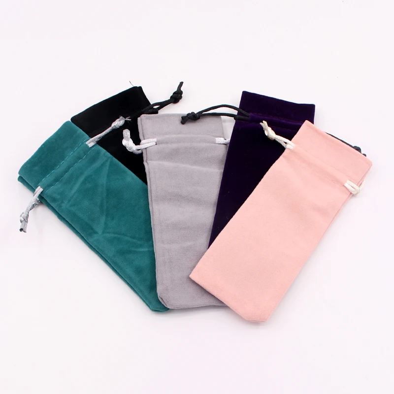 

6x15cm Small Velvet Bags Packaging for Jewelry Beads Business Order 5pcs Drawstring Jewelry Pouches Birthday Party Gift Sachets