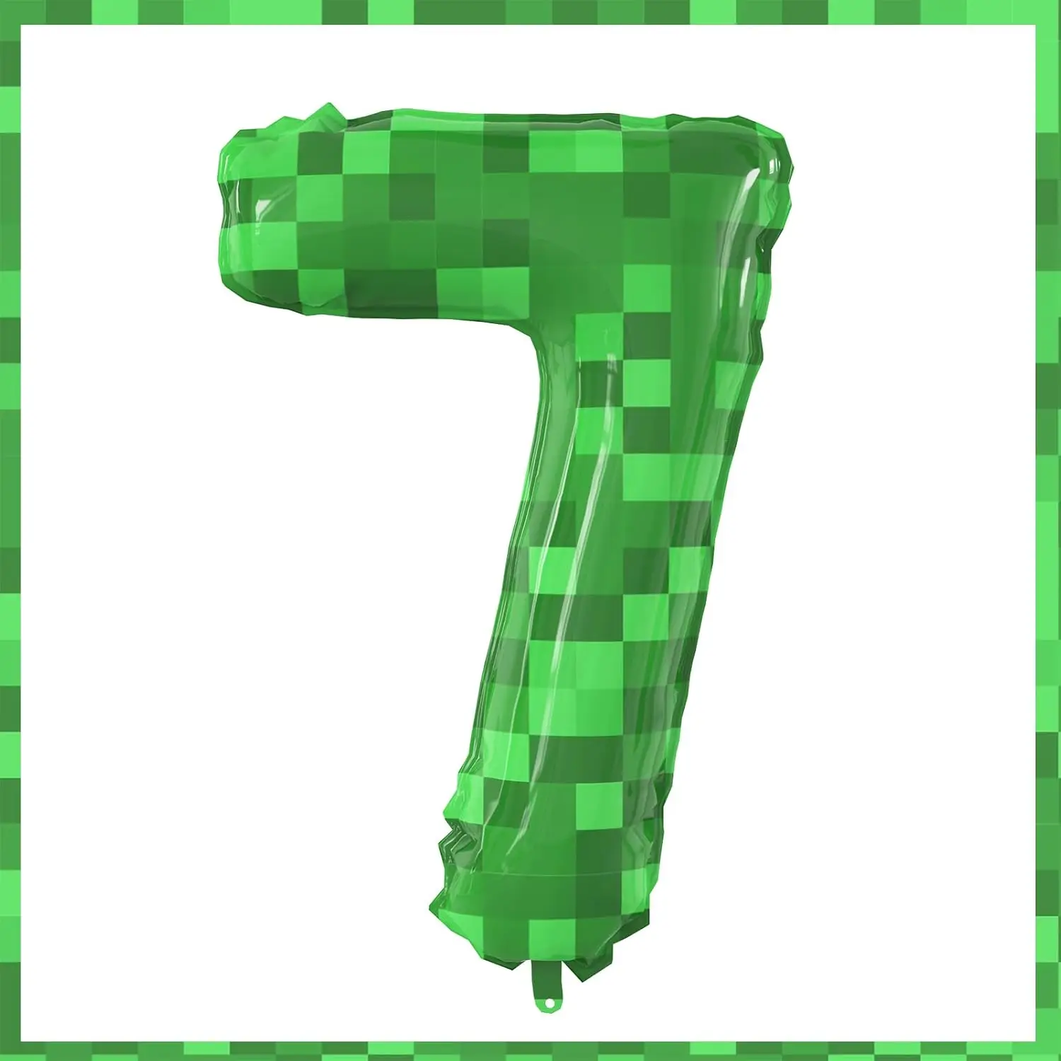Giant 40-Inch Green Pixel Foil Number Balloons - Birthday Party Decoration