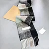 High-End Double-Sided Plaid Cashmere Scarf Long Neck Warmer Fashion Classic Warmth Business Casual Chic Style Handmade Stitch
