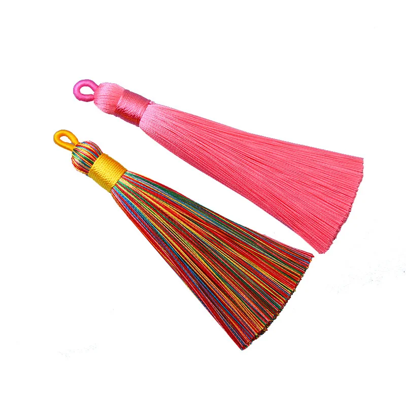 10Pcs 8cm Silk Fringe Quaste Ohrringe Hängen Schleife String Für Handwerk Lesezeichen Kette Nachahmung, Der Dekorative Zubehör – Detail 6