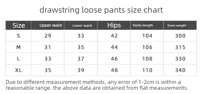 Size chart and fit details