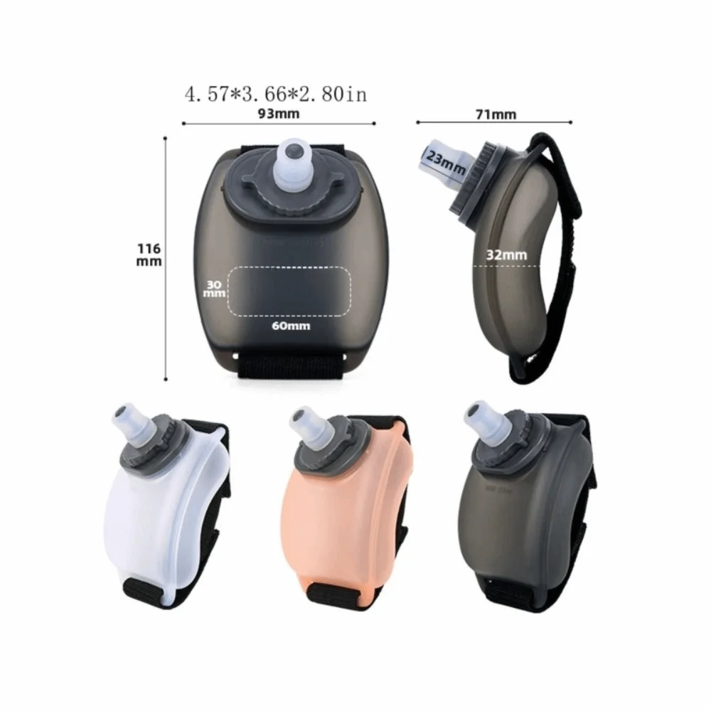 미니 손목 물병 소프트 스티커 페이스트 조절 가능한 휴대용 물컵 200ml 누수 방지 손목 물컵 하이킹