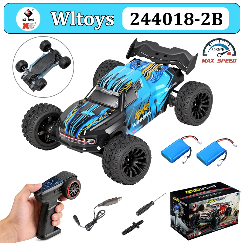 Voiture RC 1:24 2.4GHz Gyroscope 4WD Tout Terrain - Rouge/Vert/Noir/Blanc