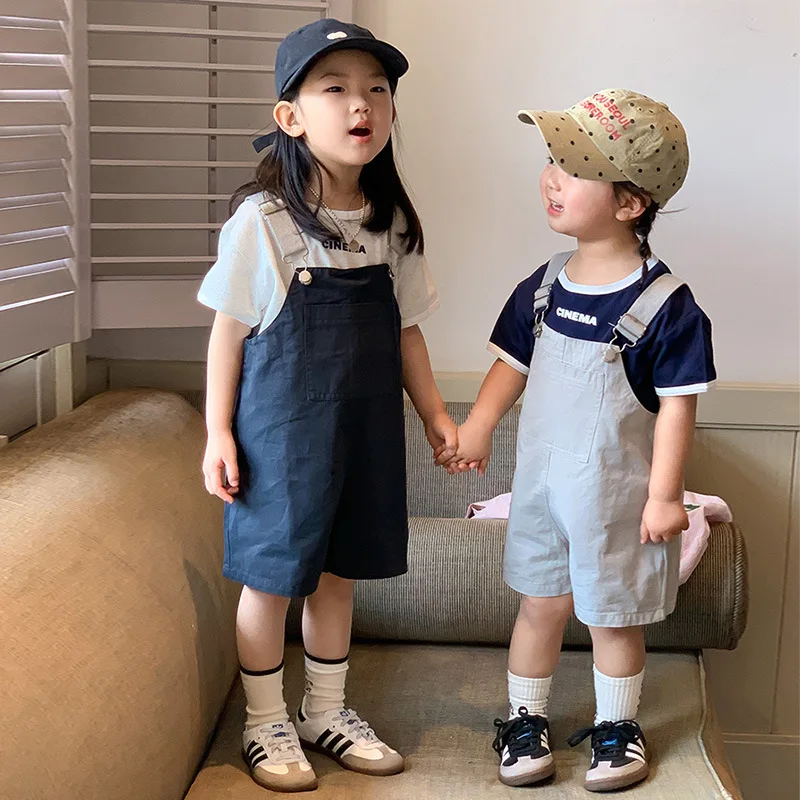 

2023 Summer New Children Fashion Letter Print T-shirt Boy Girls Contrast Color Short Sleeve Tees Toddler Versatile Casual Tops