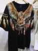 Plus Size Graphic Tees for Women Eagle Rhinestone Printed Tops Loose Fit T Shirts Short Sleeve Oversized Streetwear 1