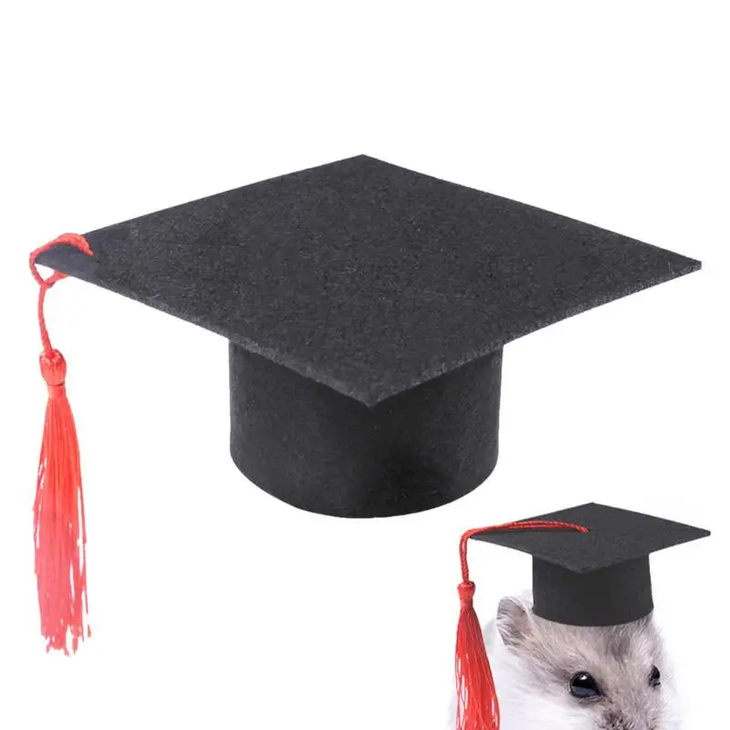 

Mini Bachelor Hat Pet Graduation Caps Hat Dog Graduation Hats With Red Tassel Hamster Graduation Costume Hat For Dogs Cats