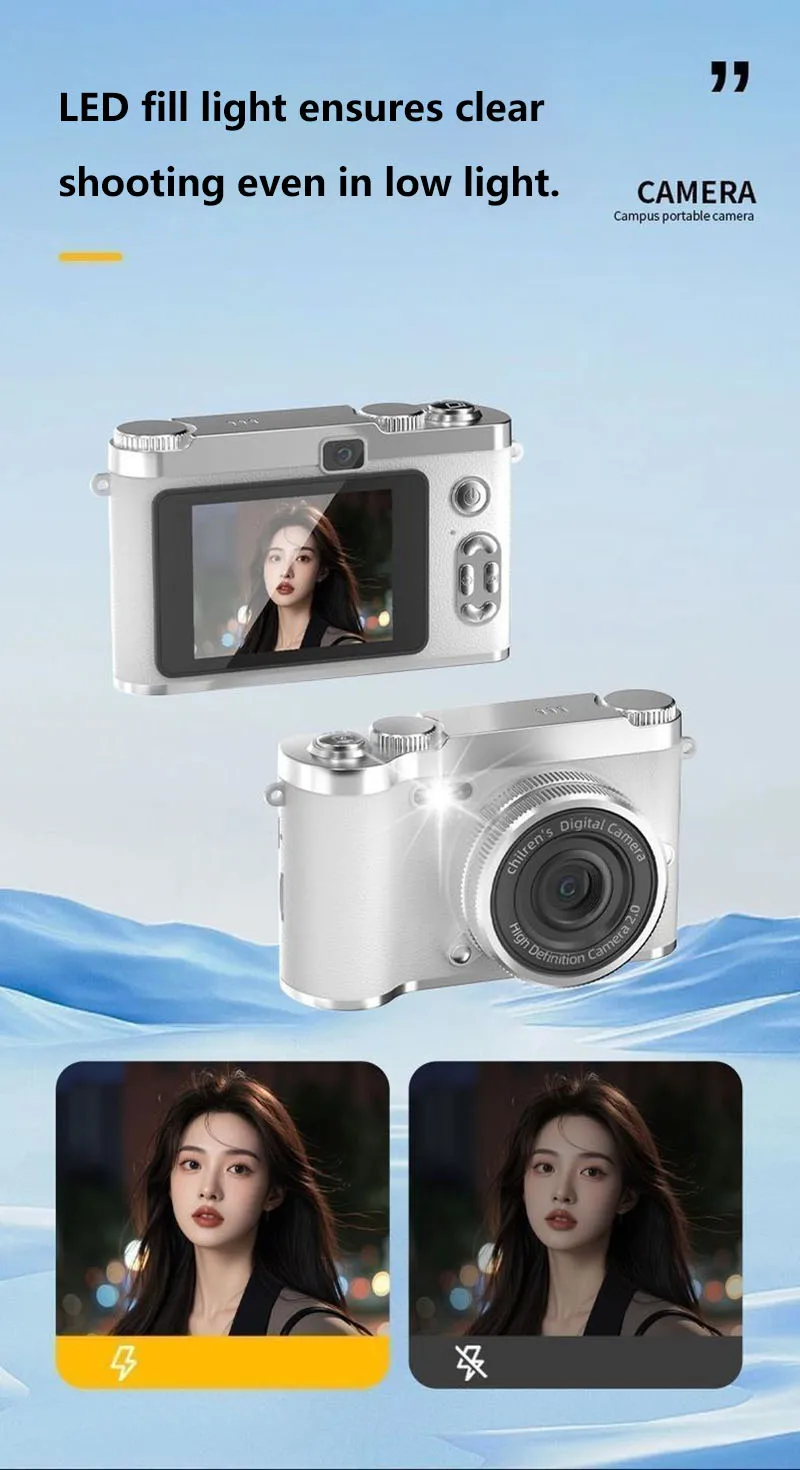 Digital 4k Ccd Camera 5mp Vintage Camcorder With 8x Zoom For Kids_voghion.com