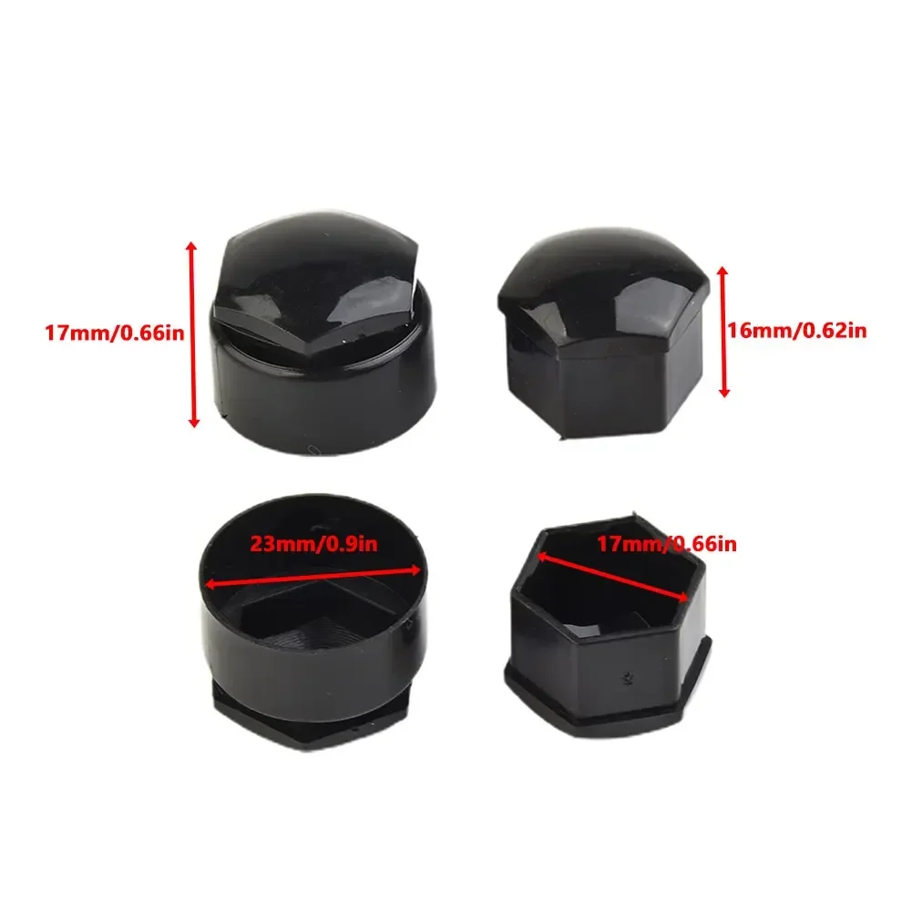 Partsdealers 4x Glossy Black Wheel Nut Covers - 23mm Locking Bolt Caps For Newer BMW Alloy Wheels