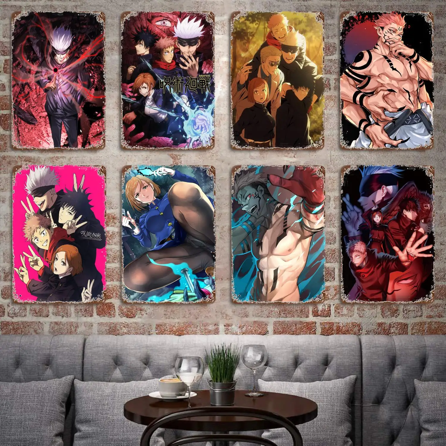 

Jujutsu Kaisen Anime metal Decor Poster Vintage Tin Sign Metal Sign Decorative Plaque for Pub Bar Man Cave Club Wall Decoration