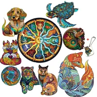 Animal Wooden Puzzle for Adults Children A3 A4 A5 3D Wood DIY Crafts Shaped Christmas Gift Wooden Jigsaw Puzzle Gifts New 2022 1
