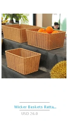 Description Picture 5 of itemHandwoven Storage Baskets Sundries Organizer with Lid Rectangular Cosmetics Box Clothes Laundry Basket Towel Toys Container
