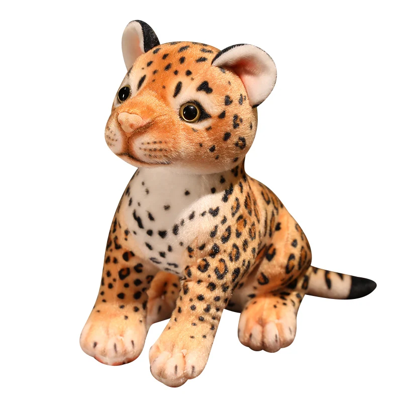Lovely Simulation Leopard Cheetah Plush Toys Stuffed Soft Real Like Animal Dolls Child Kids Decor Gifts
