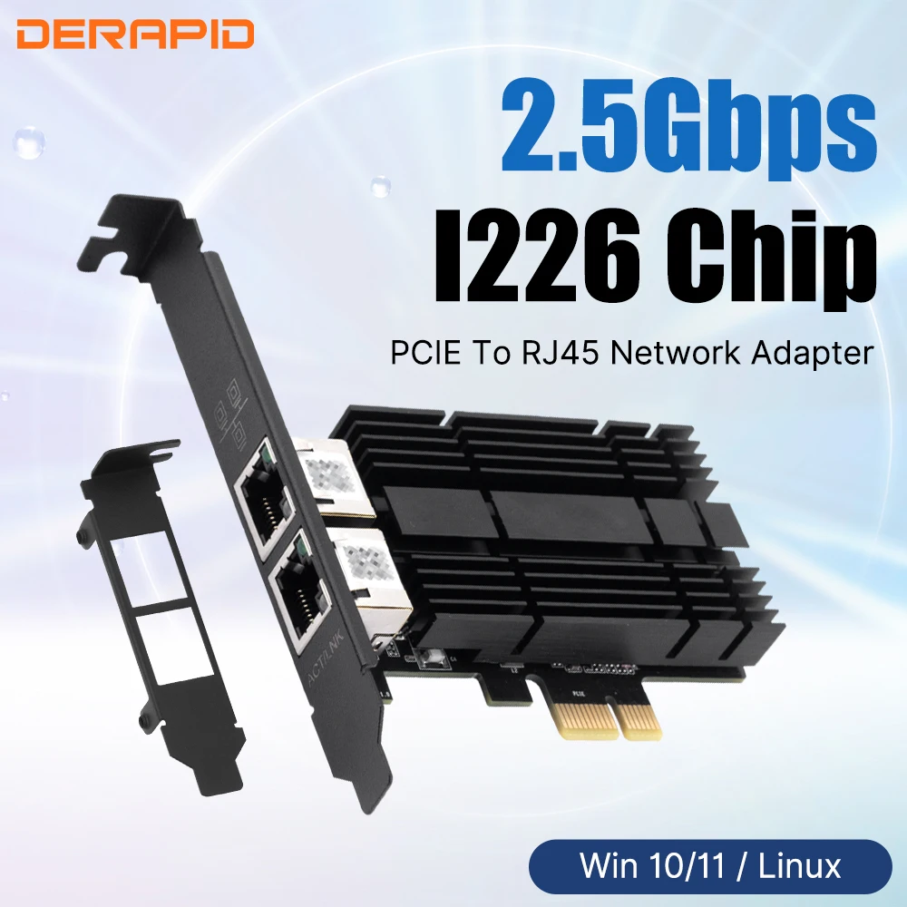 Servernetwerkkaart, I226 T1 PCI E X1 Enkele Poort 2.5G Ethernet