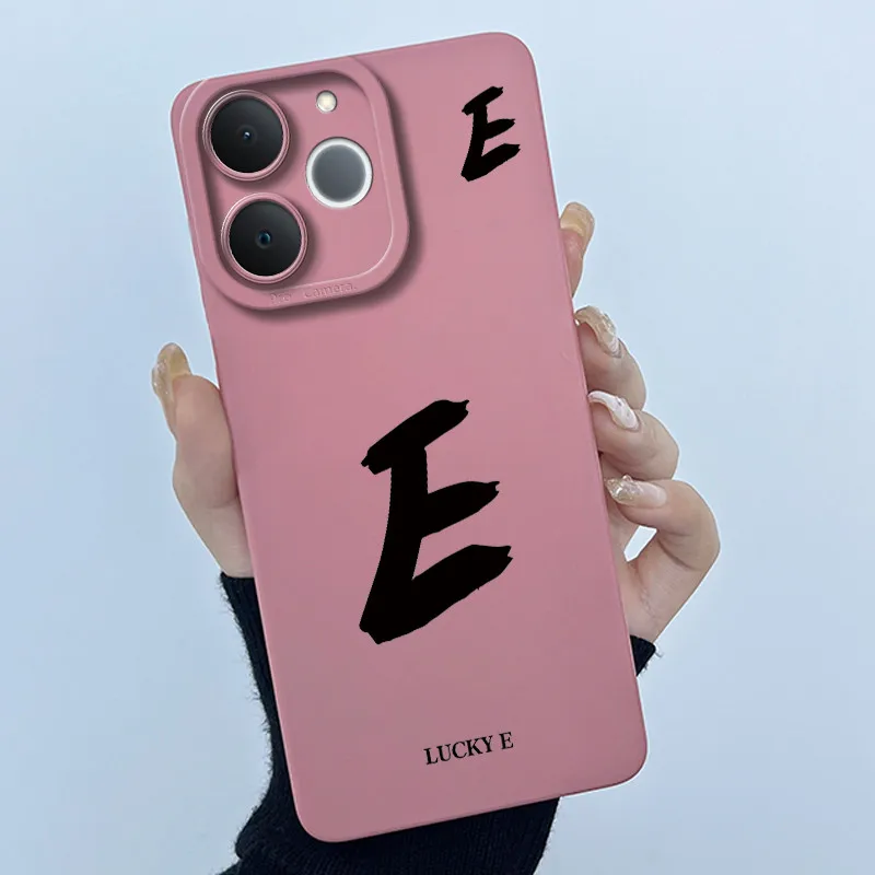 Cute Initial Letters Shockproof Soft Silicone Phone Case Cover Bumper