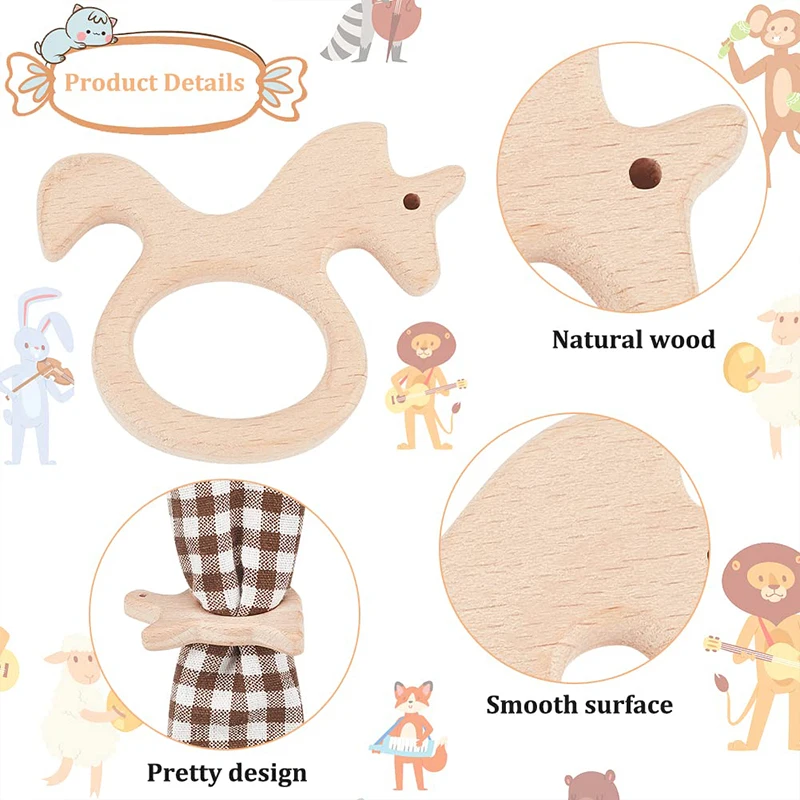 Napkin ring creative beech wood cartoon animal handmade wooden napkin ring