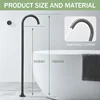 Floor Standing Bathtub Faucet Brass Body Hot Cold Mixer with Handle Rose Gold Independent Faucet Chrome Grey Black 5