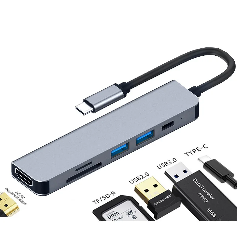 

Док-станция USB Type-c для компьютера, 6 в 1