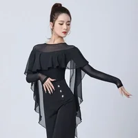 Haut de danse latine Sexy pour femmes, robes de soirée pour salle de bal, vêtements justaucorps, valse, Samba, Tango, chemisier, Costumes d'entraînement 1