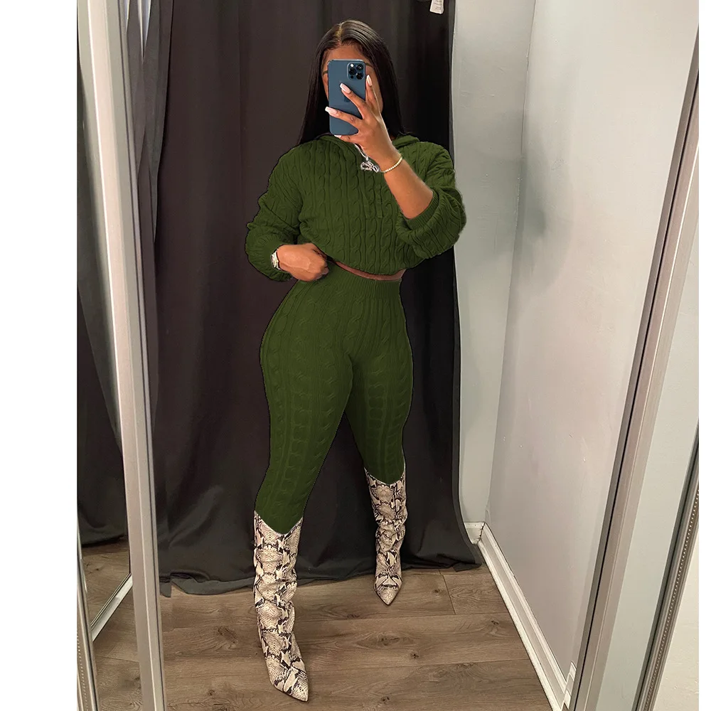 LW Plus Size Dropped Shoulder Knit Pants Set Women's Long Sleeve Knitted  Casual Two-piece Sweater Long Sleeve Top Thick Sweaters