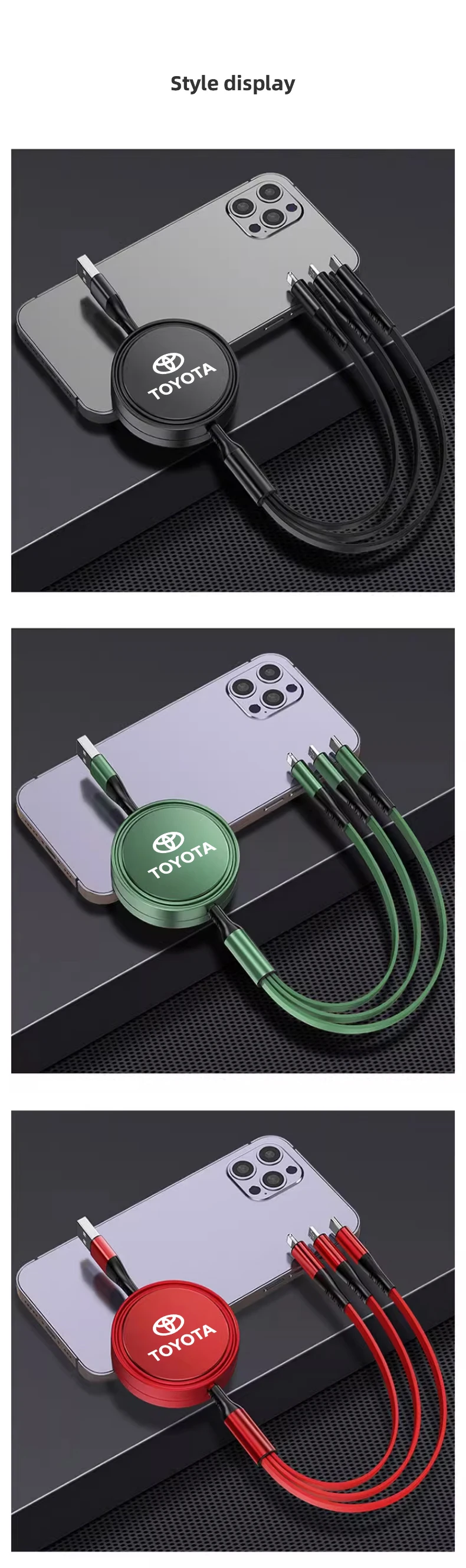 Car logo 100w fast charging cable tool For Toyota Hilux Yaris Corolla CHR Axio Supra Camry Land Avalon Mark-X Harrier Venza Aqua 10 S8bf13feb7bc44bd8a1b9d598ed2755e6P