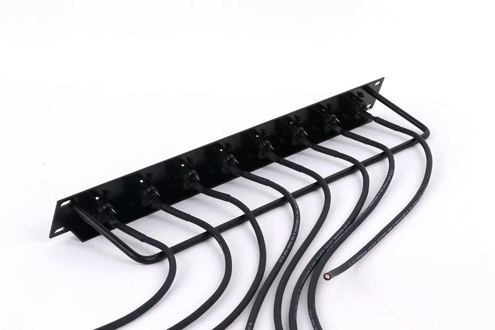 1 Stück kunden spezifisches 8-Wege-1u-Gehäuse xlr Audio-Jumper-Rack, 8-Loch-Panel-Halterung 3-polige xlr-Buchse Audio-abgeschirmtes kabel freies Schweißen – Detail 8