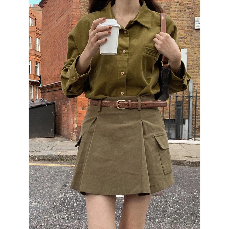 100% Cotton Corduroy Jackets Long Sleeve Button Up Women'S Coats Streetwear Windbreaker Coats Ropa Mujer Oferta EnvíO Gratis
