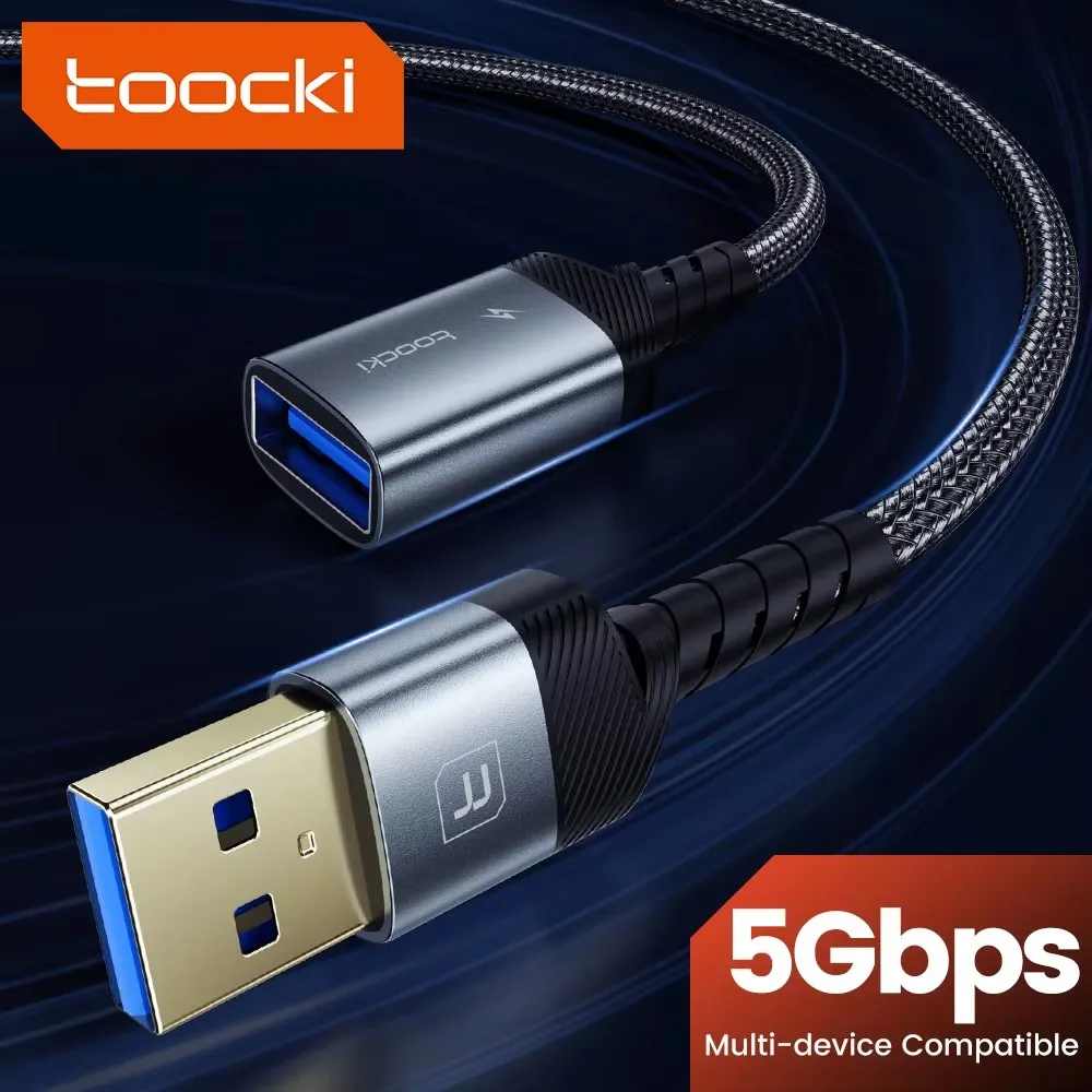 Toocki High-Speed USB 3.0 Extension Cable - Male to Female with Aluminum Alloy Design