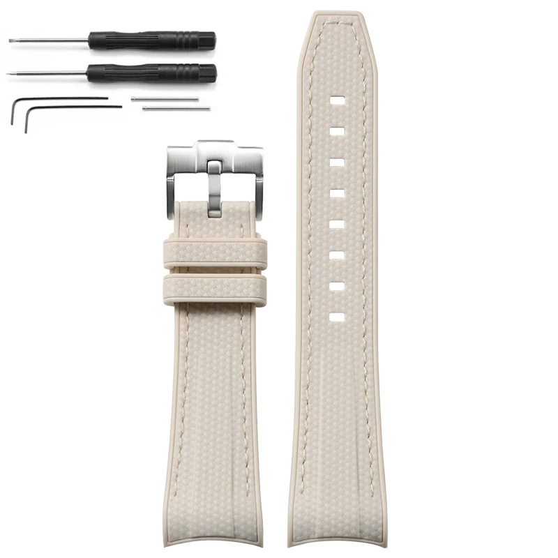 Green Abyss Waterproof Sport Woven Silicone Watch Band with Curved End Design, 22mm