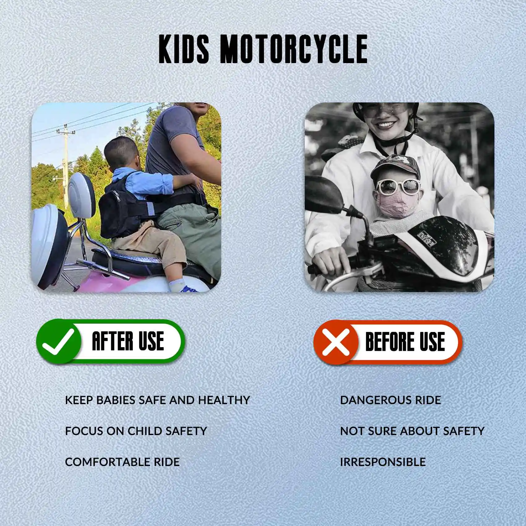 

Motorcycle Children Safety Adjustable Seat Belt Electric Vehicle Safety Strap for Kids Fixed Safety Harness Bag Black