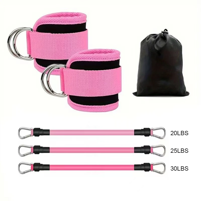 6-teiliges Bein-Widerstandsband-Set für Hüftkrafttraining, Laufen, Fitness, Knöchel-Widerstandsband, Yoga, Gesäßtraining, elastische Fitnessbänder für Krafttraining, Drei-Röhren-Beintraining-Widerstandsband, Bein-Widerstandsband – Detail 9