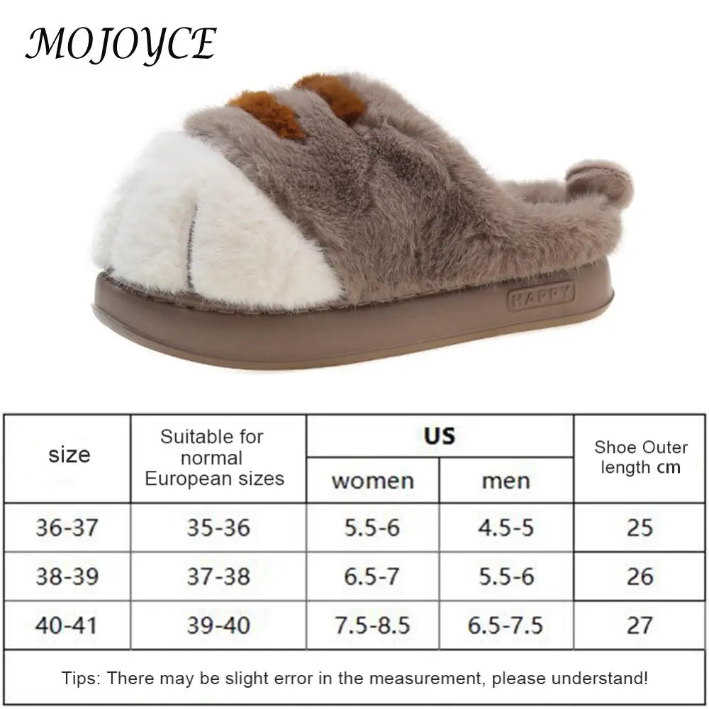 3D Cat Paw Plush Slippers Flat Thermal Slippers Comfortable Fluffy Home Slippers Furry Paw Couple Slippers for Indoor Bedroom 6