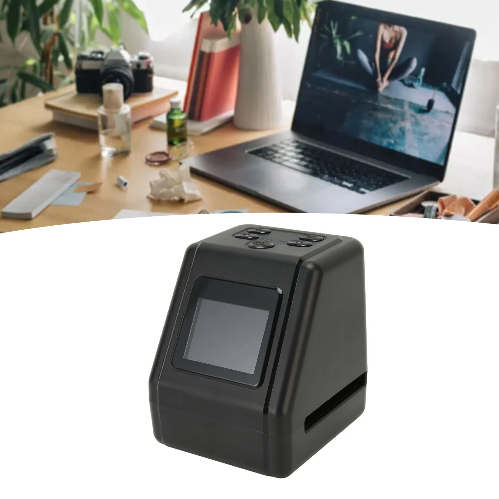 JPG 12MP ABS Film Slide Scanner Negative Scanner 2.0in LCD Screen Color Adjustment Fast Conversion for Laptop