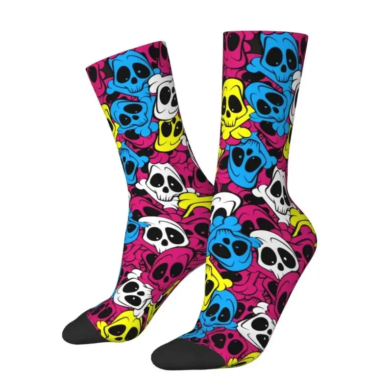 

Scary Skull Skeleton Socks Men's Women's Fashion Halloween Goth Crew Socks