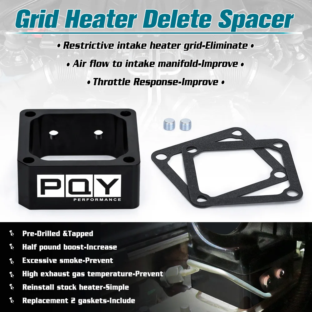 LIZHI-Intake Grid Heater Delete Spacer Air Intake Grille Heater Remove Gasket For 98.5-07 Dodge Ram Cummins 5.9L 6BT Cummins