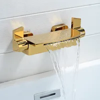 อ่างอาบน้ำชุดฝักบัวติดผนังก๊อกน้ำห้องน้ำ, ห้องน้ำเย็นและ Hot Mixer ก๊อกน้ำทองเหลือง Chrome/สีส้ม/สีขาว/สีดำ 5