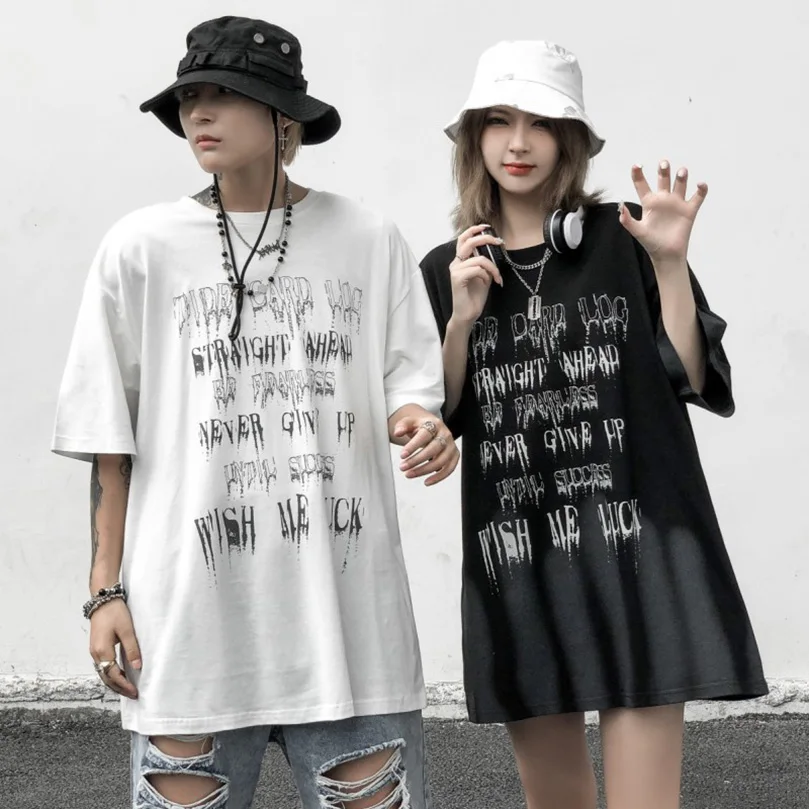 

100% Cotton Letter Print Tshirt Men Women Short Sleeve Summer Clothes For Boys Girls T-Shirts Male Anime Men's Fashion T-Shirt