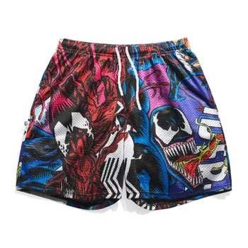 2026 New Marvel Venom Spider-Man Fashion Shorts Summer Breathable Quick-Drying 3D Print Comfortable Sports Shorts