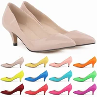 LOSLANDIFEN Classic Sexy Pointed Toes 5cm Low Med Kitten High Heels Women Pumps Shoes Spring Brand Design Dress Wedding Shoes 2