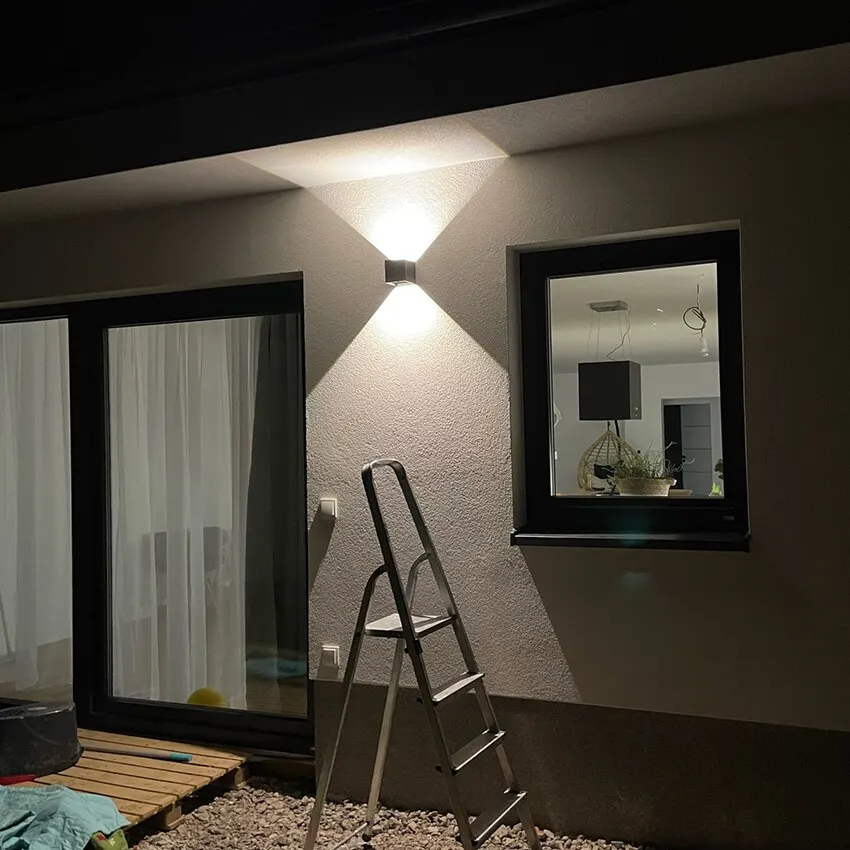 9w LED Wandlampen IP65 waasserdicht Outdoor Interieur modern Nordesch Wandluuchten fir Schlofkummer Balkon Gaart Veranda Liicht AC90-260V