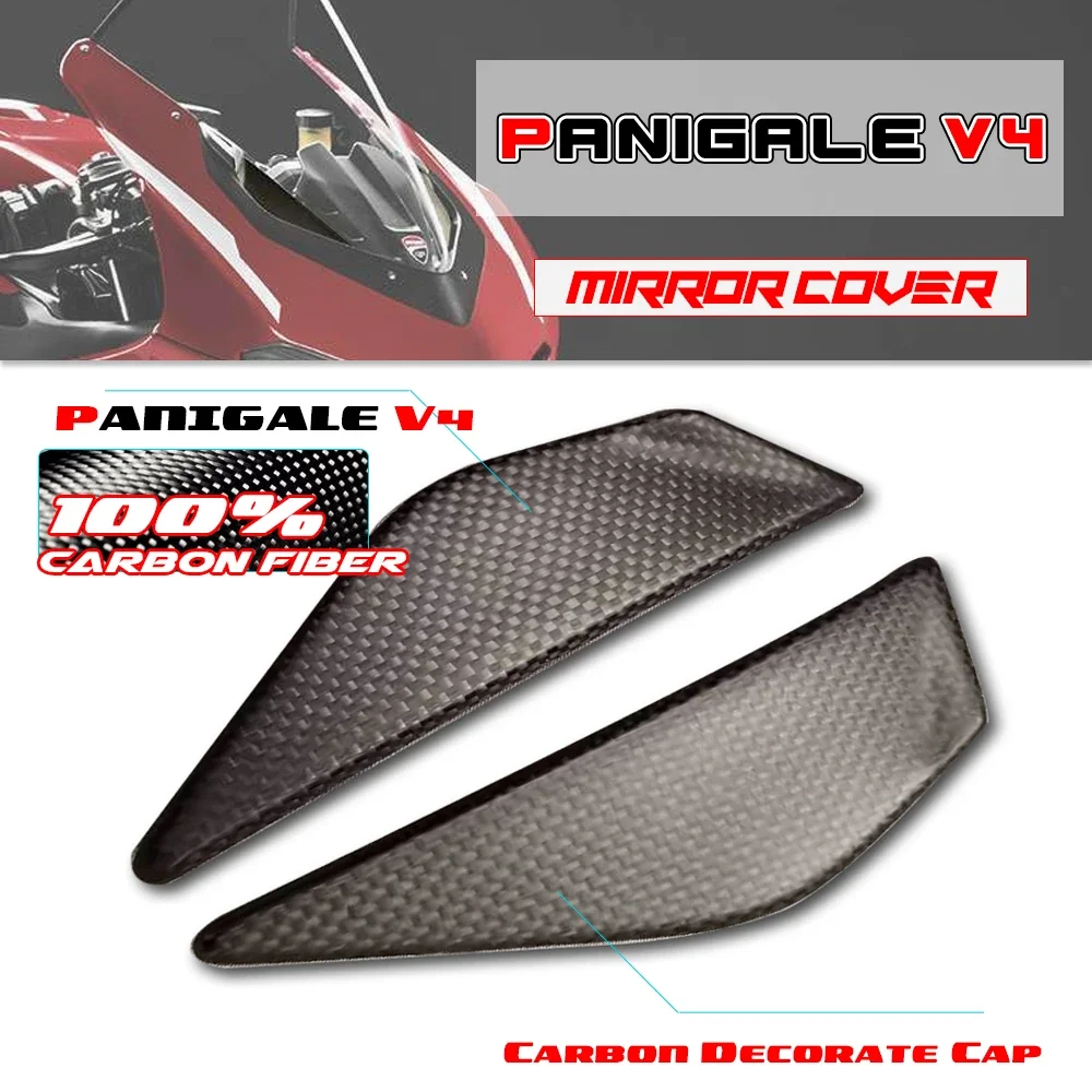 

Fit DUCATI Panigale V4 V4S V4R 2018-2023 Carbon Fiber Rear Mirror Cover Front Fairing Motorcycle Modified Parts Decorate Caps